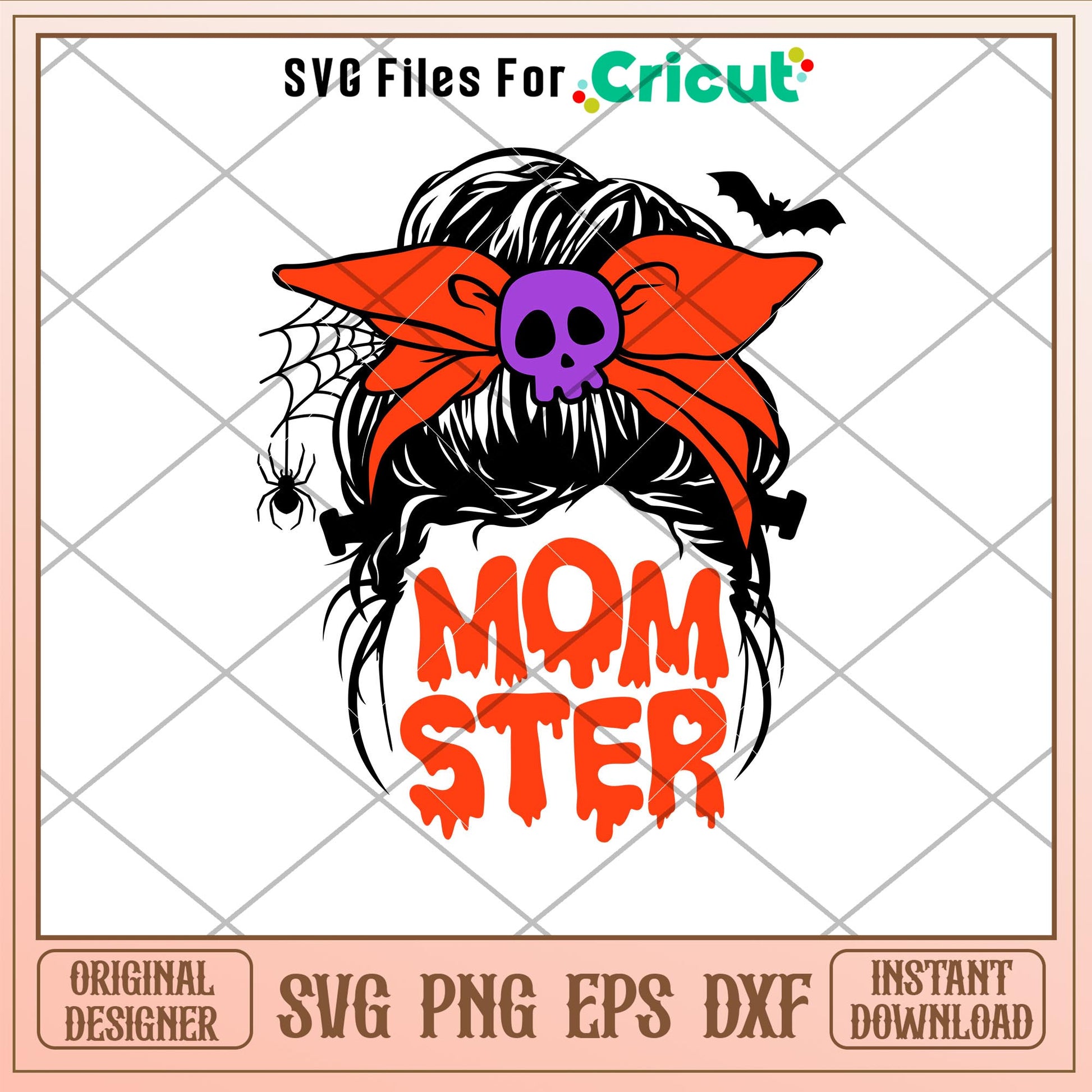 Momster Messy Bun 1, Momster Svg