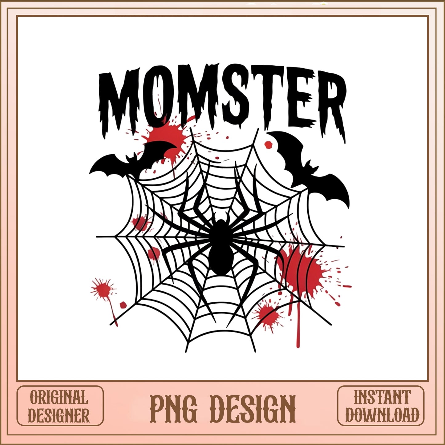 Momster Halloween PNG, Spooky Mom Spider Web PNG, Halloween PNG