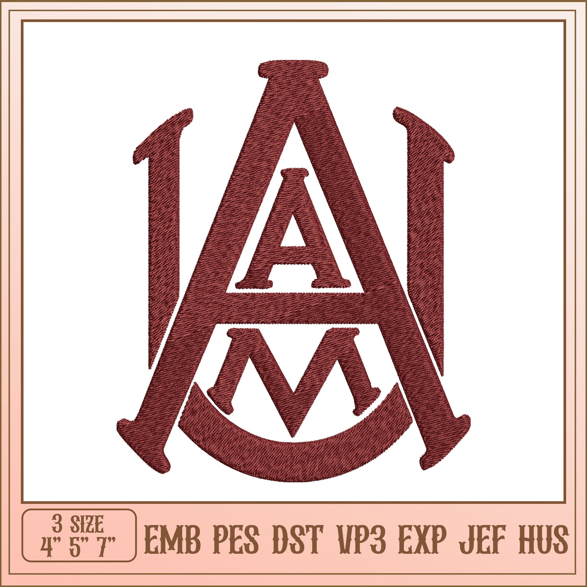 Monogram Embroidery Design - AMM