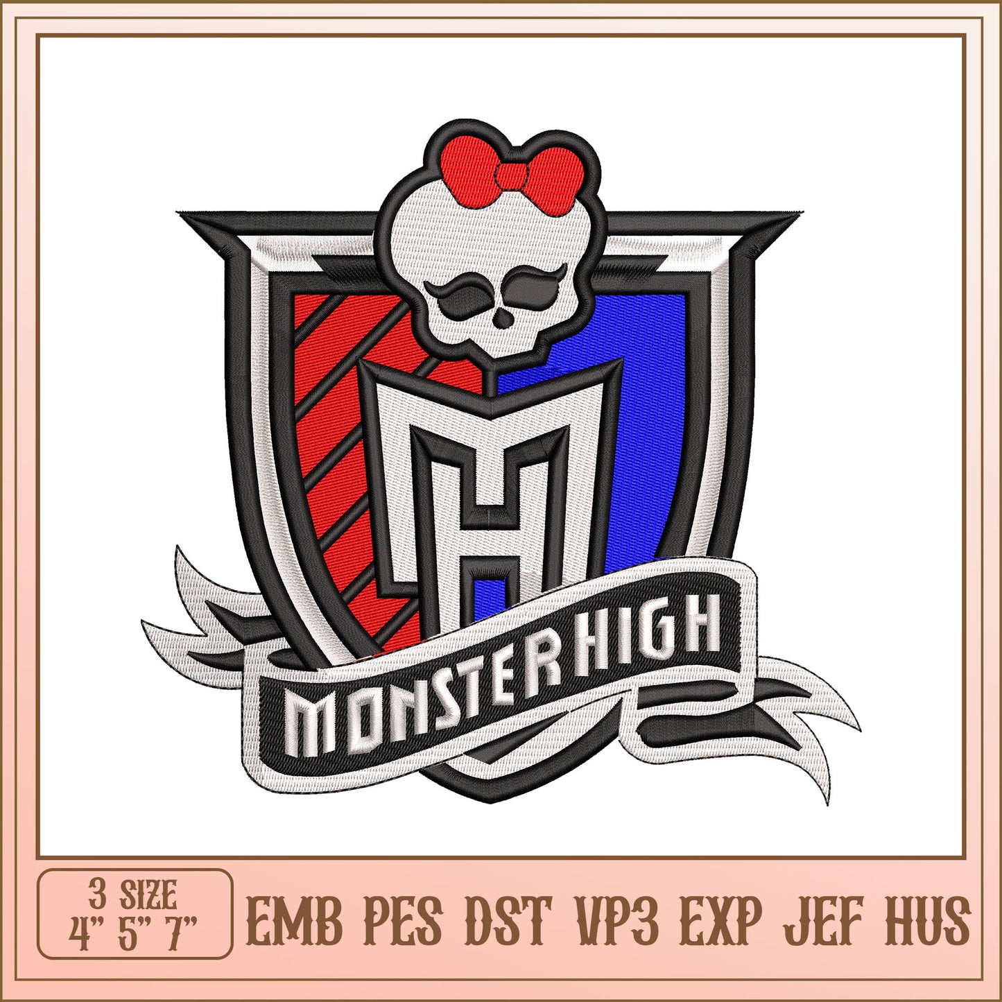Monster High Embroidery Design