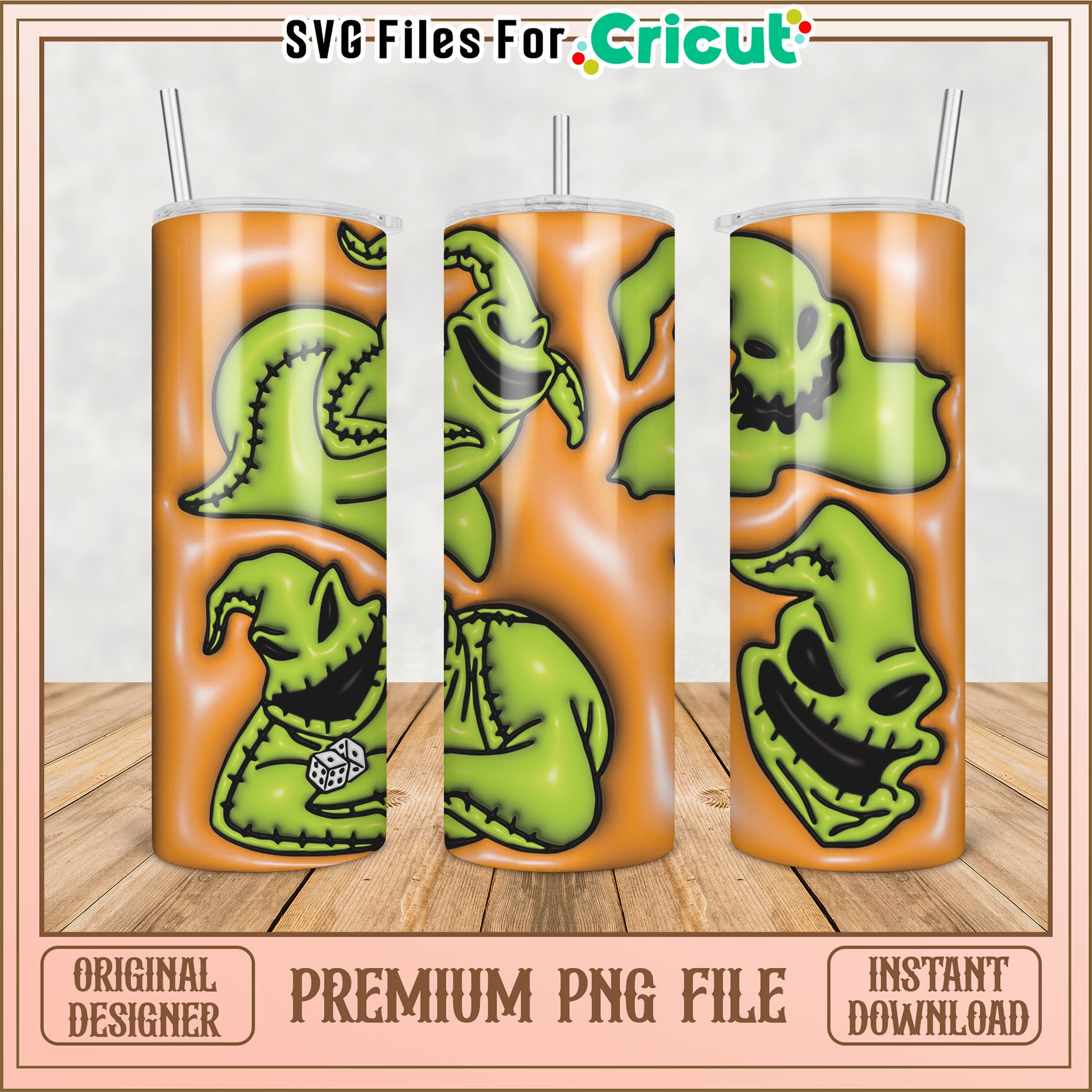 Monster Themed Tumbler PNG for Cricut DIY Projects Instant Download