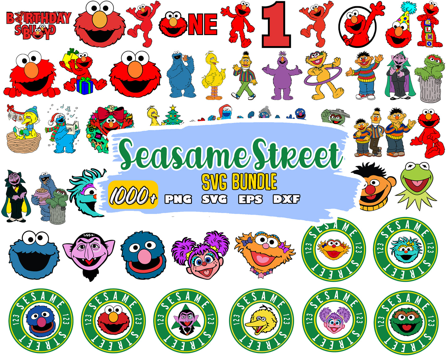 Sesame street characters face bundle svg, sesame street faces​ svg