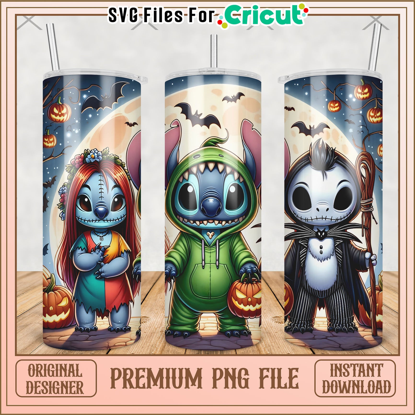 Monster costume stitch tumbler png, halloween cartoon png, halloween tumbler png