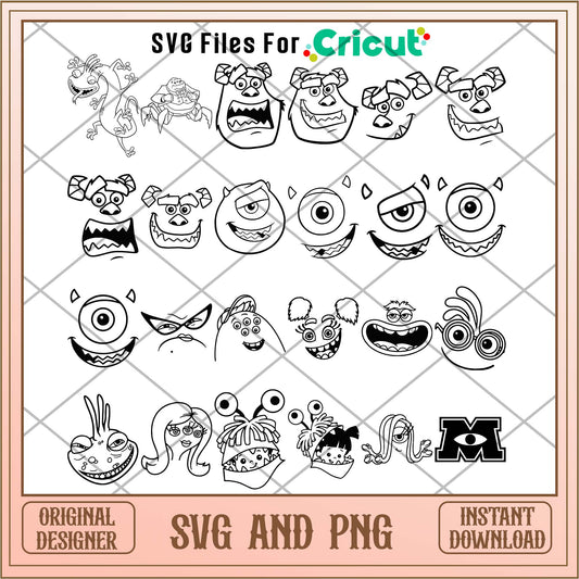 Disney Monster inc movie svg bundle ver 4