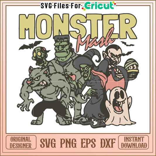 Monster mask svg, scary face mask svg, halloween monster design svg