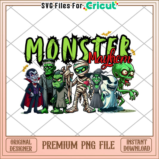 Monster mayhem png, halloween horror nights png, halloween png
