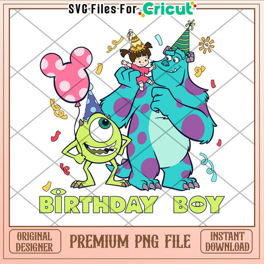 Monsters Inc Birthday Boy PNG