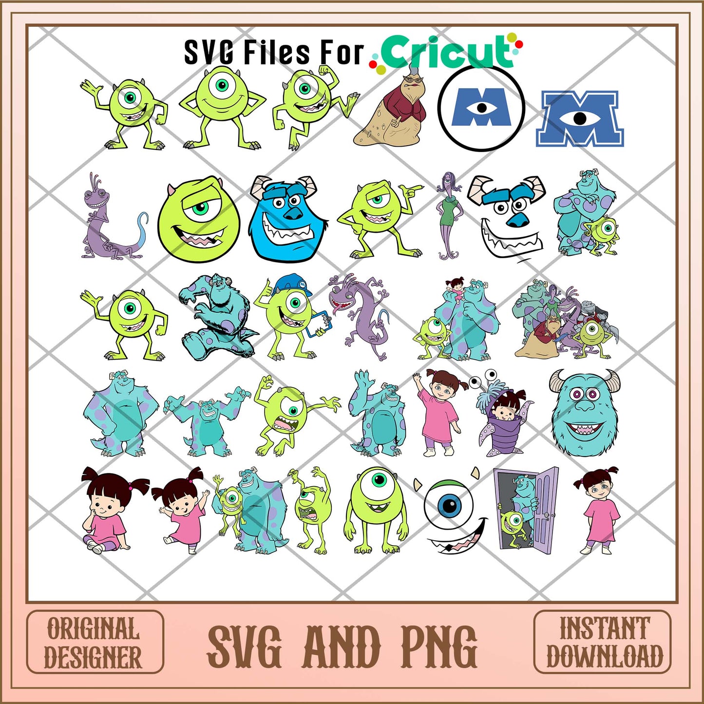 Monster university characters svg bundle 