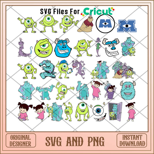 Monster university characters svg bundle 