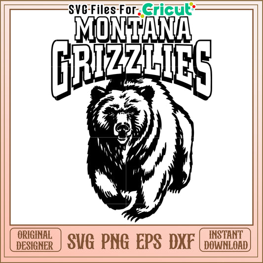 Montana Grizzlies Bear SVG Design, Perfect for Cricut Projects and Crafts