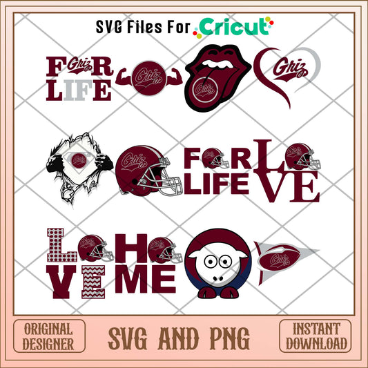 Montana Grizzlies for life svg, Montana Grizzlies svg bundle, NCAA svg 