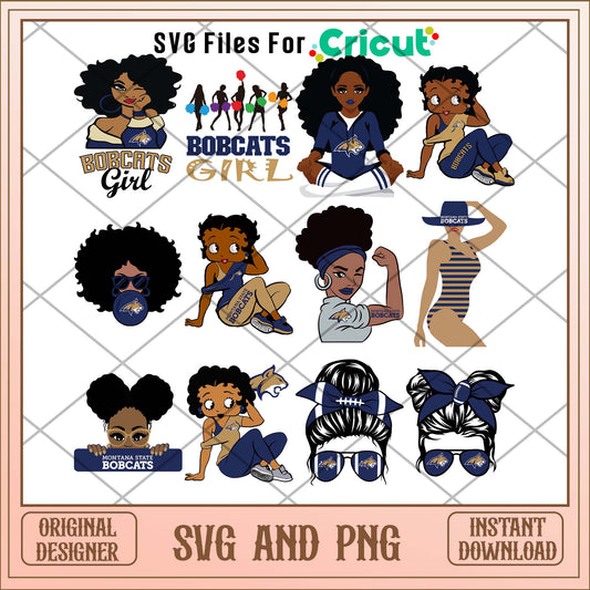 Montana State Bobcats girl svg, Montana State Bobcats svg bundle, NCAA svg