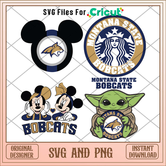 Montana State Bobcats Disney svg, Montana Bobcats svg bundle, NCAA svg