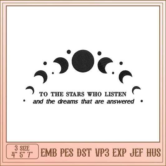 Moon Phases Embroidery Design