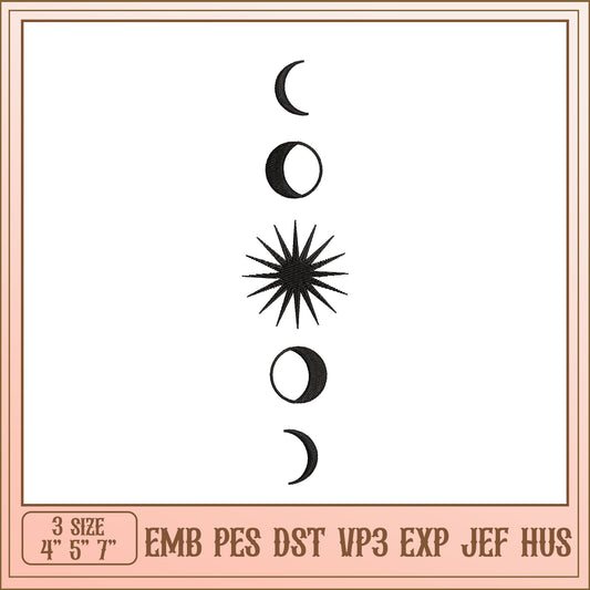 Moon Sun Embroidery Design - EMB PES DST VP3