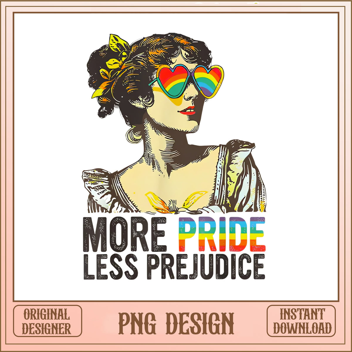 More Pride Less Prejudice PNG, LGBT Pride Month PNG, Rainbow PNG