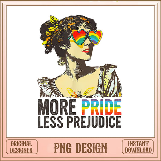 More Pride Less Prejudice PNG, LGBT Pride Month PNG, Rainbow PNG