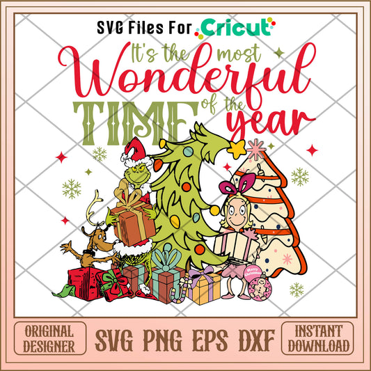 Most Wonderful Time Grinch Friends SVG, christmas images grinch​ svg