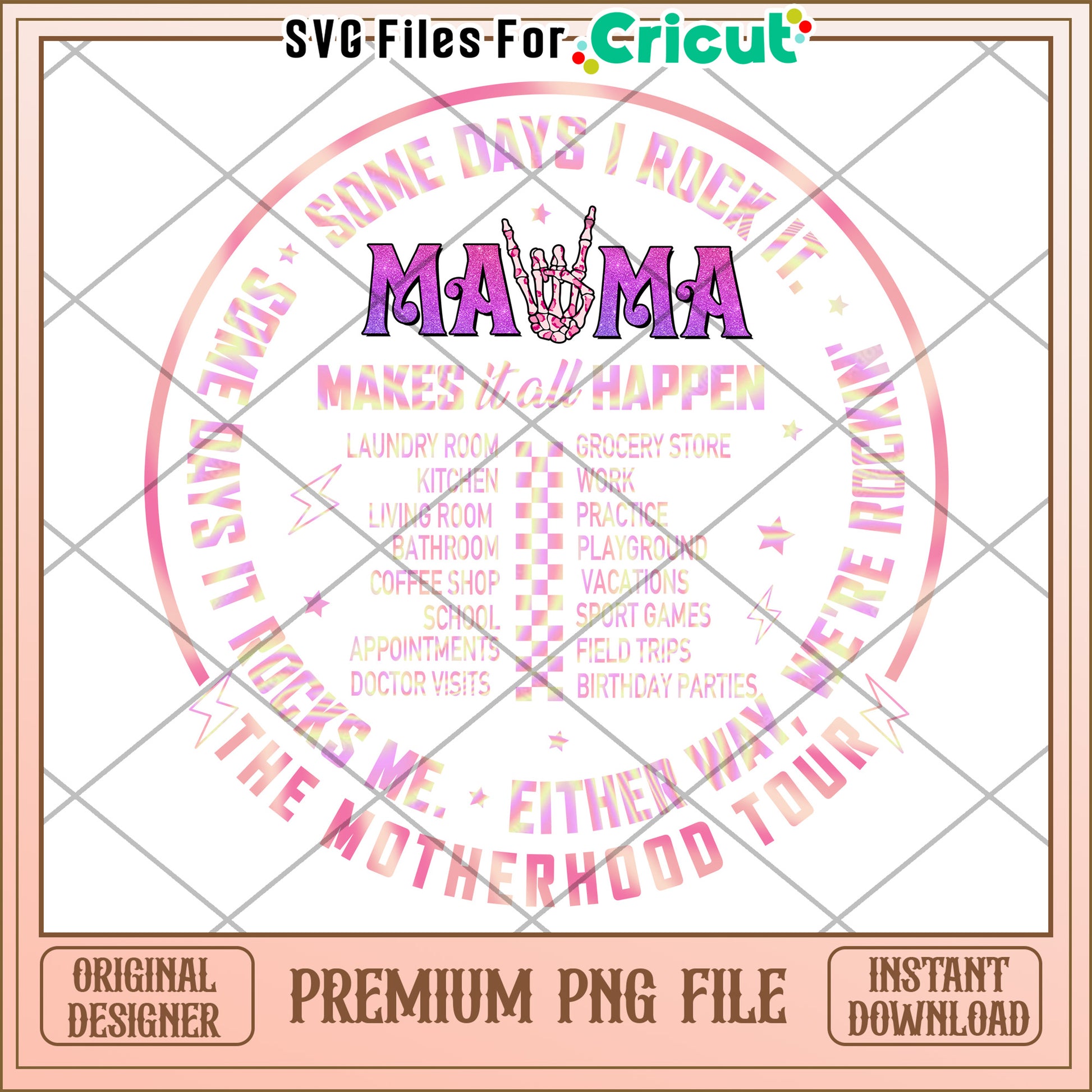 Motherhood Tour PNG Design for Cricut Creative Projects