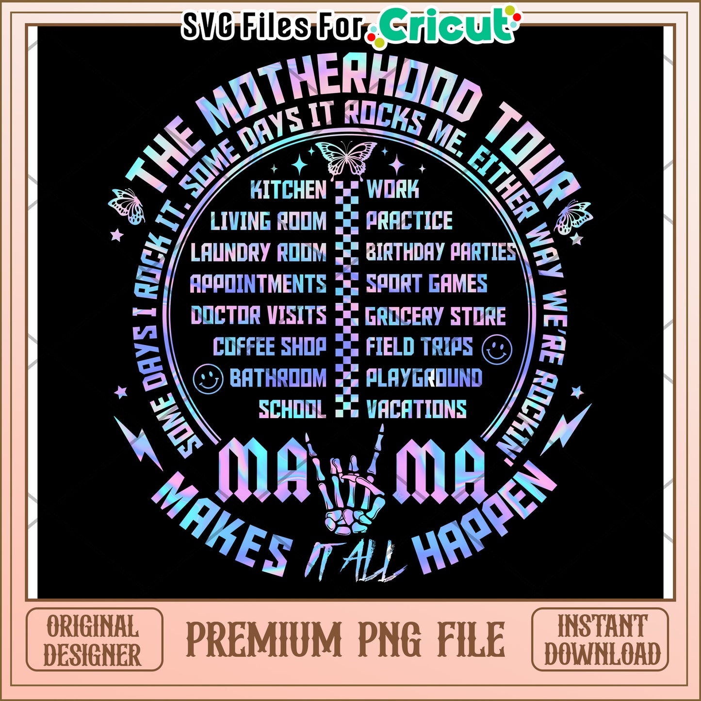 Motherhood Tour PNG Design for Cricut Instant Download