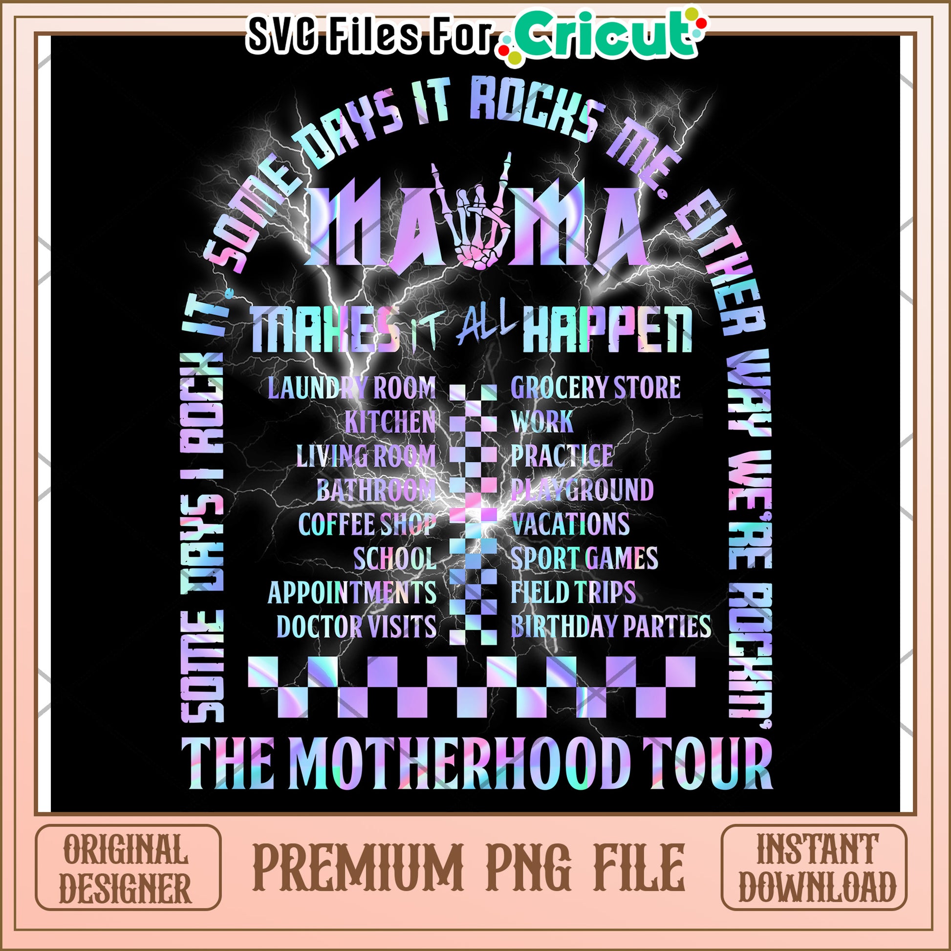 Motherhood Tour PNG Graphic for Cricut Crafting Fun