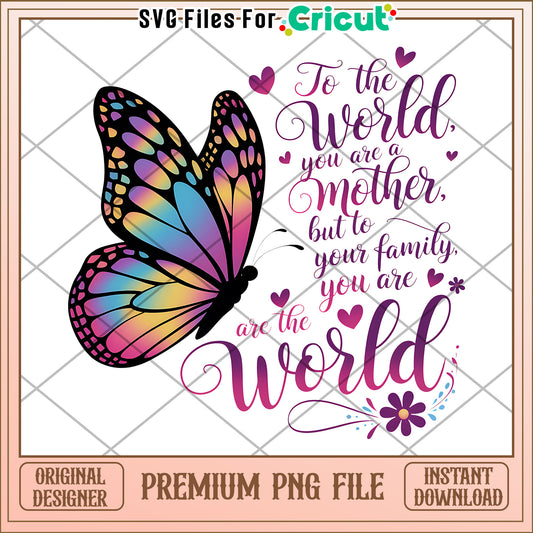 Mothers Day Butterfly PNG Design