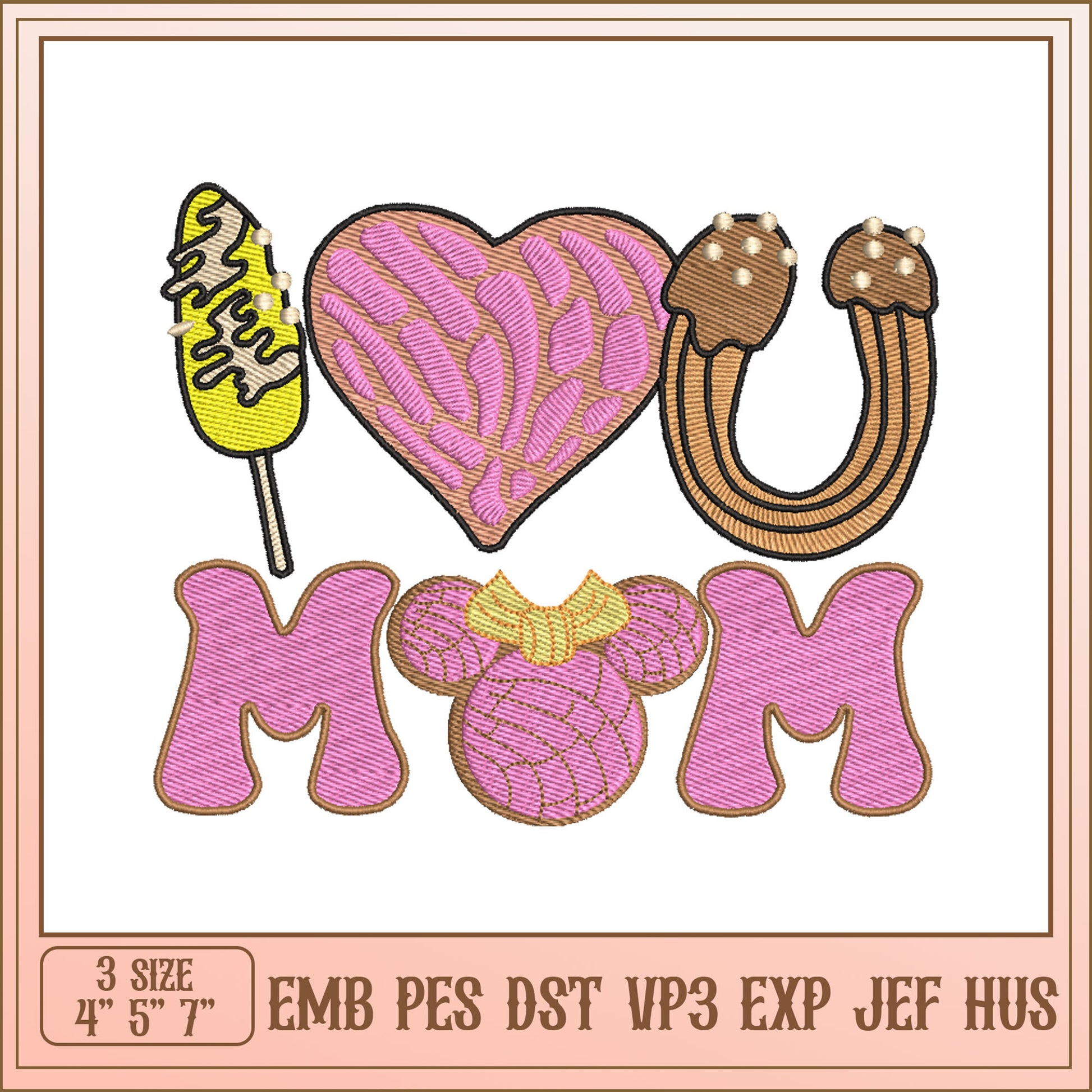 Mothers Day Embroidery Design Sweet Treats