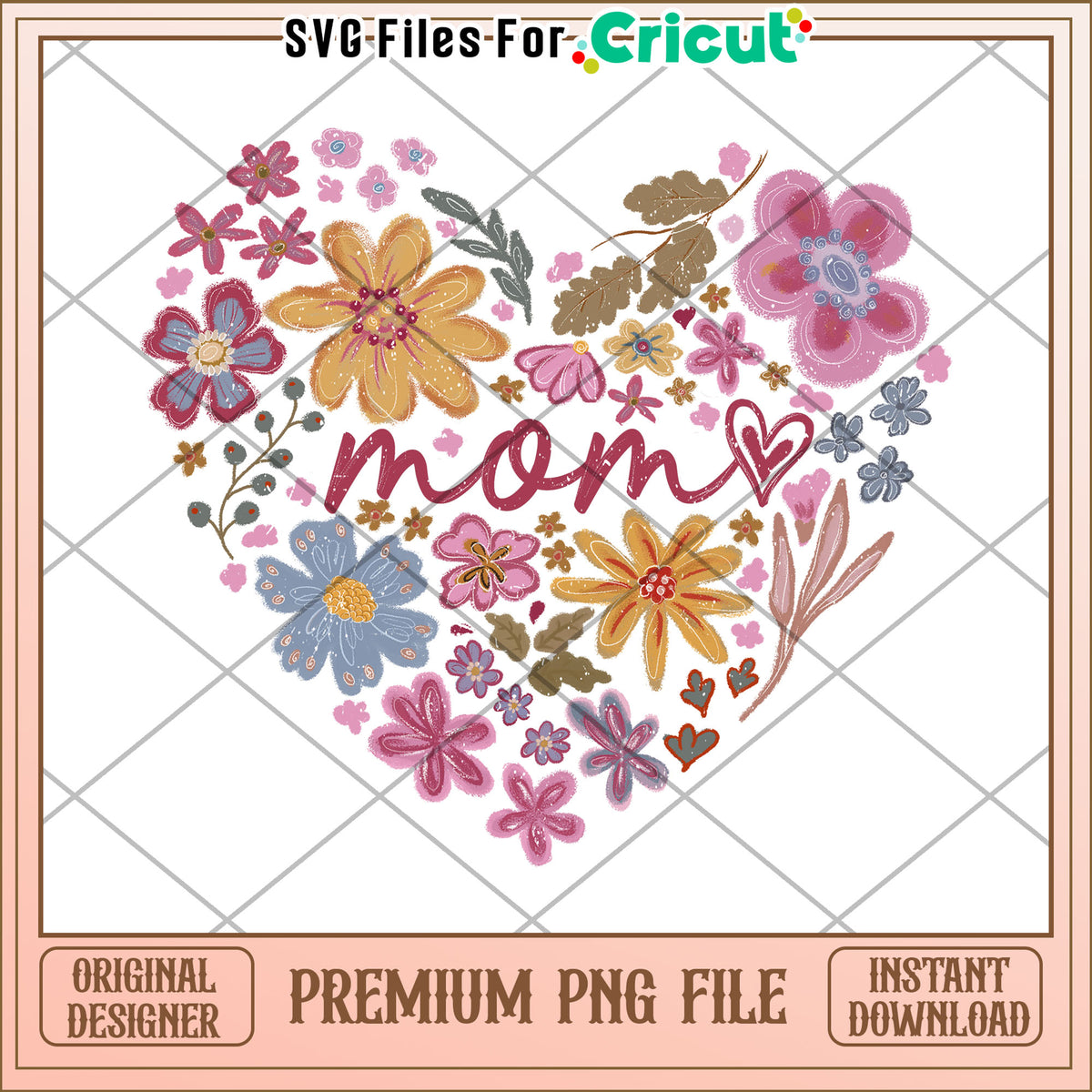 Mothers Day Floral Heart PNG – svg files for cricut