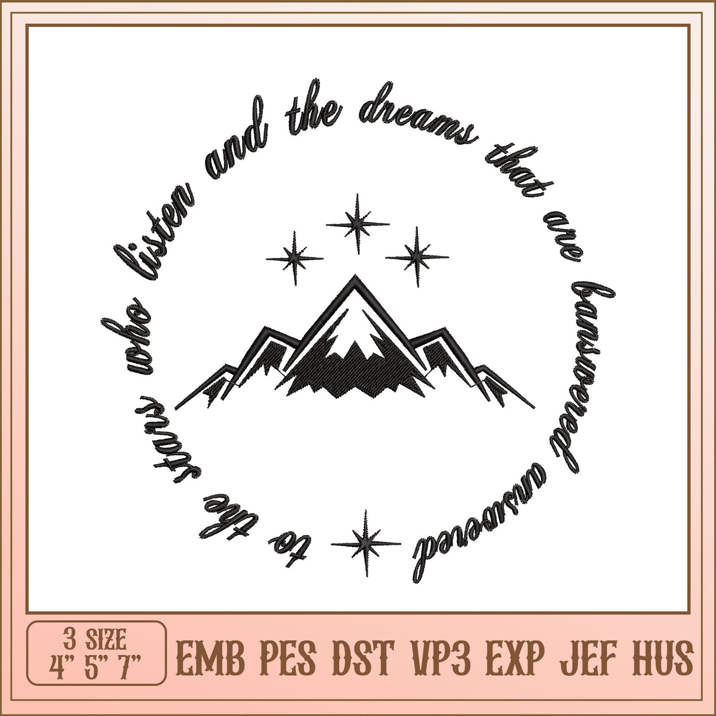 Mountain Dreams Embroidery Design