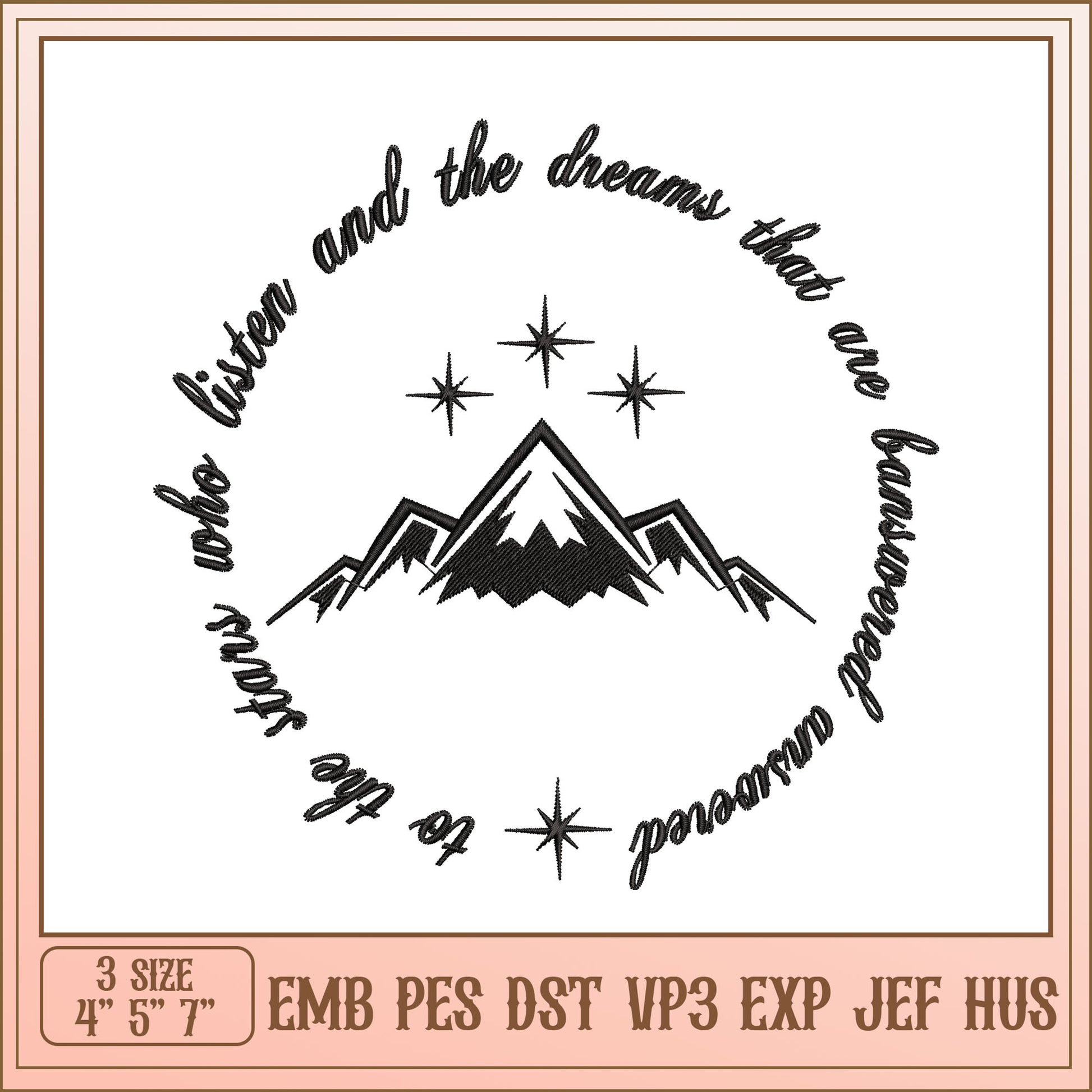 Mountain Dreams Embroidery Design