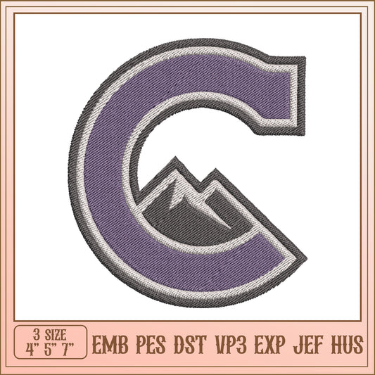 Mountain Letter C Embroidery Design