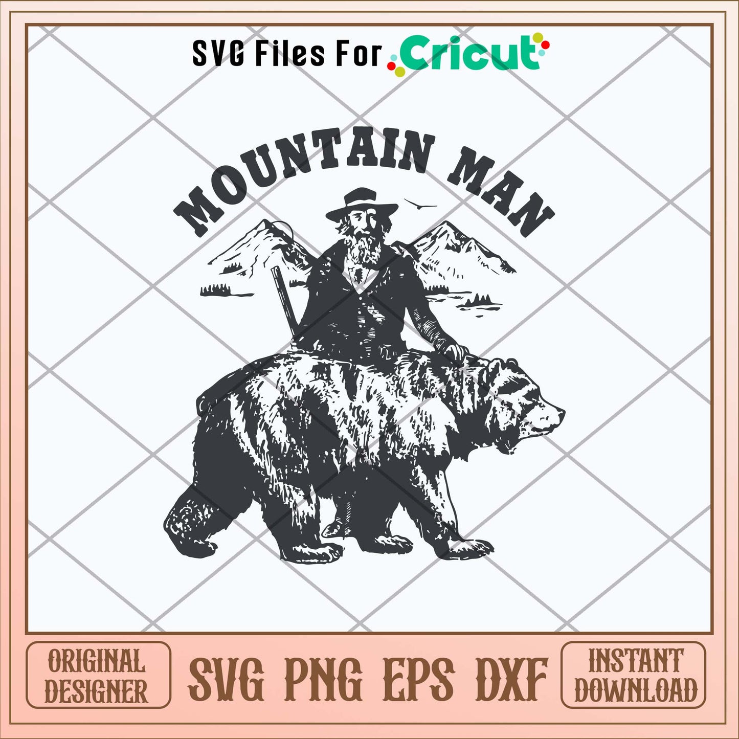 Mountain Man Svg, Bear Svg-Svgfilesforcricut