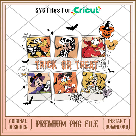 Mouse Halloween Pumpkin Trick or Treat png, Disney characters png, Digital Download