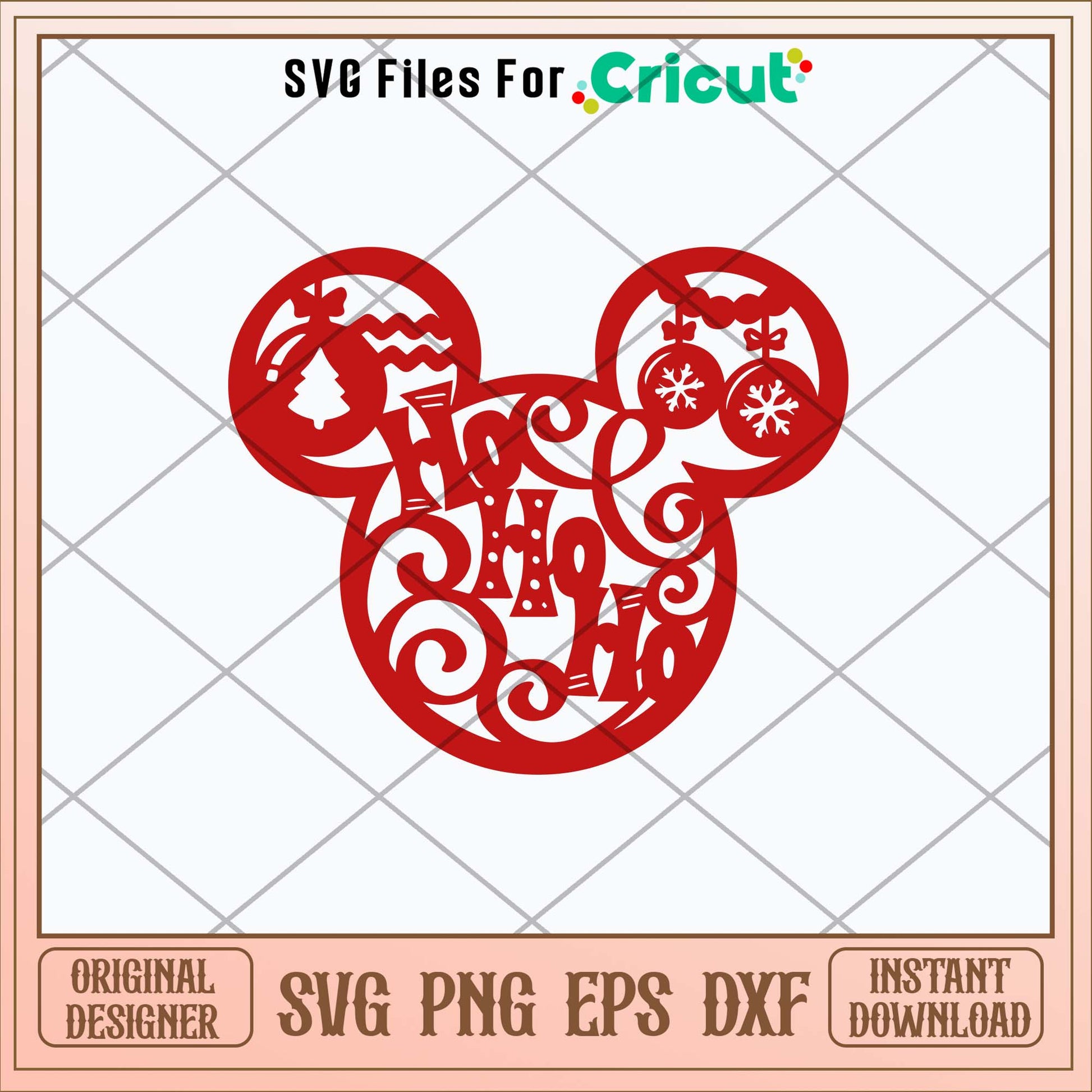 Mouse Head Ho Ho Ho Svg, Mickey Mouse Svg-Svgfilesforcricut