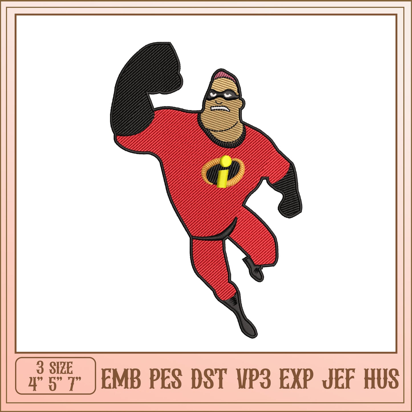 Mr Incredible Embroidery Design - EMB PES DST VP3