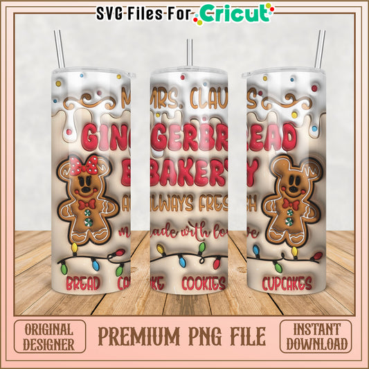 Mrs Claus Gingerbread Bakery PNG Sublimation