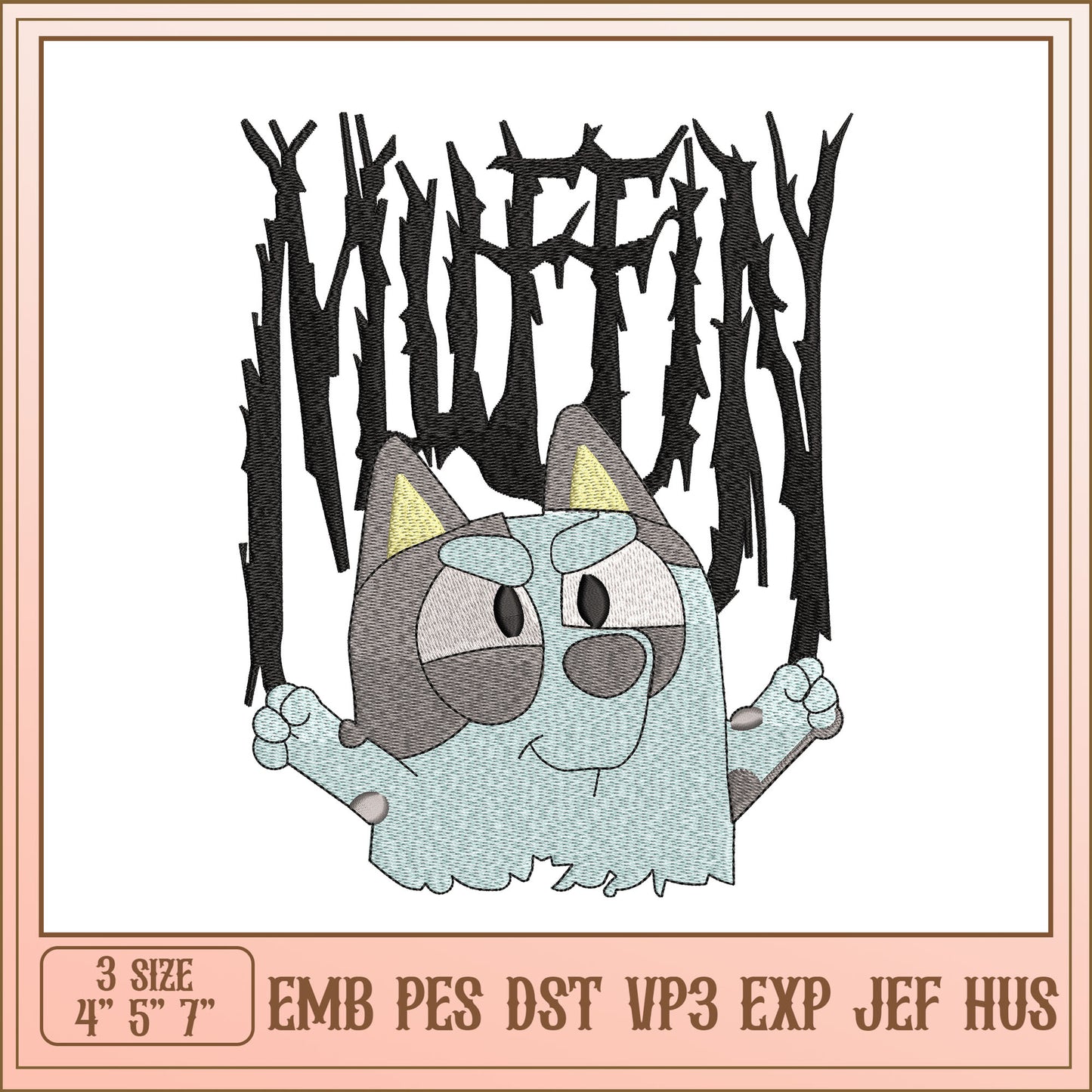 Muffin Dog Embroidery Design