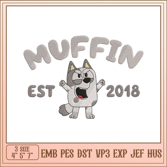 Muffin Dog Embroidery Design