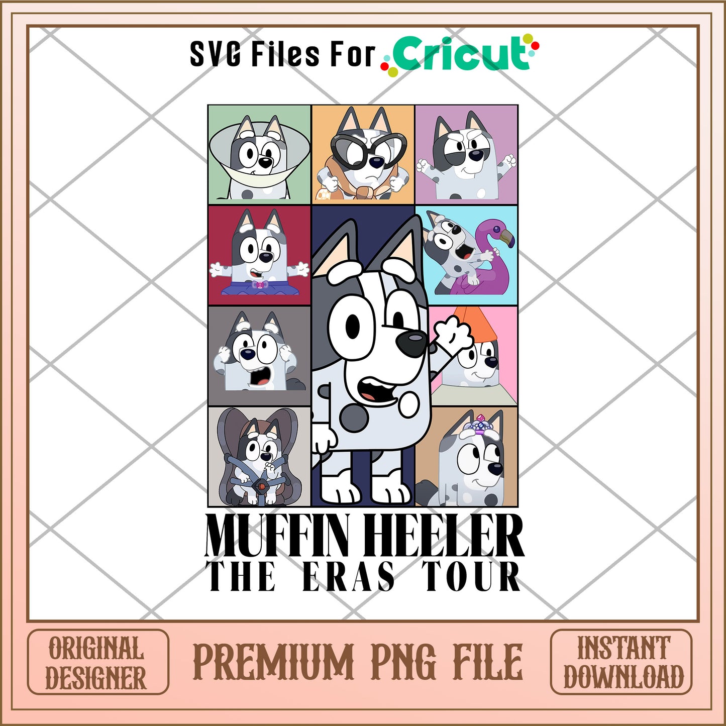 Muffin heeler the eras tour cartoon png