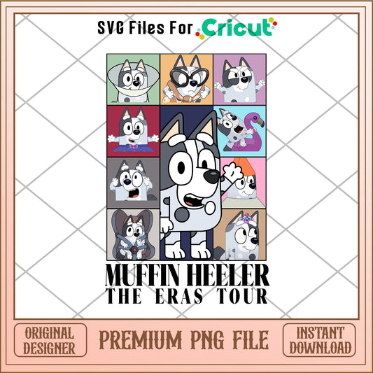 Muffin heeler the eras tour cartoon png