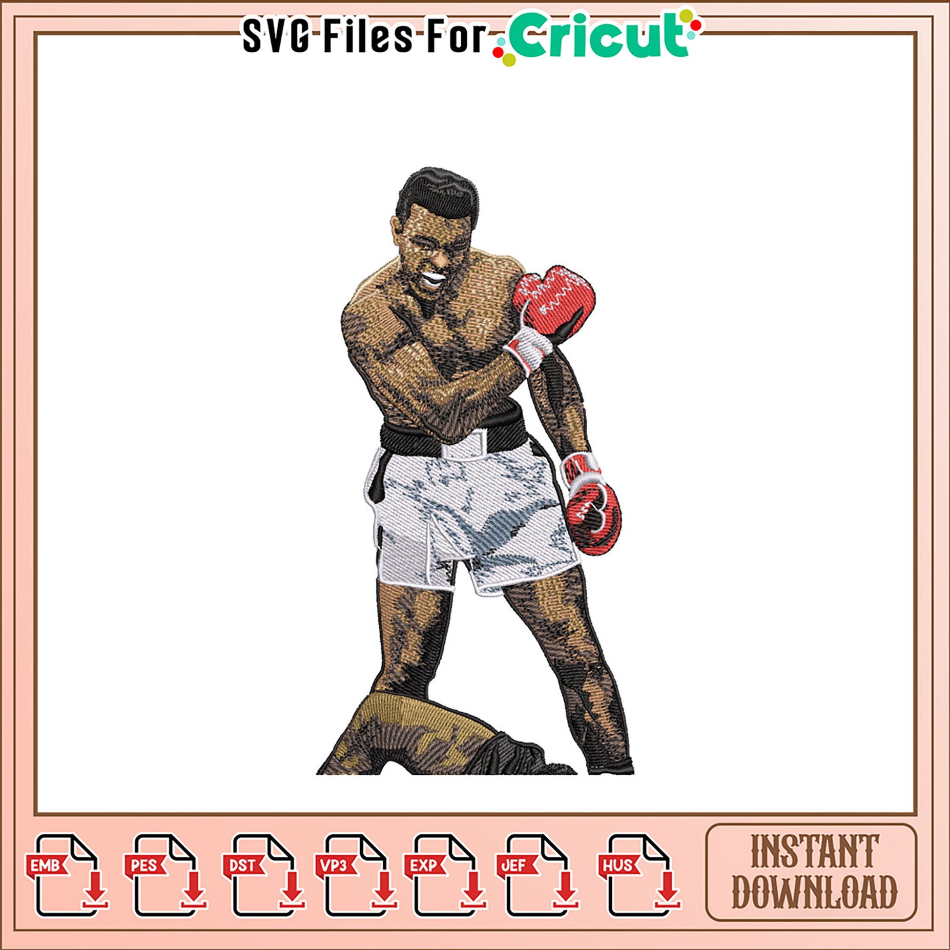 Muhammad Ali Embroidery Design Instant Download