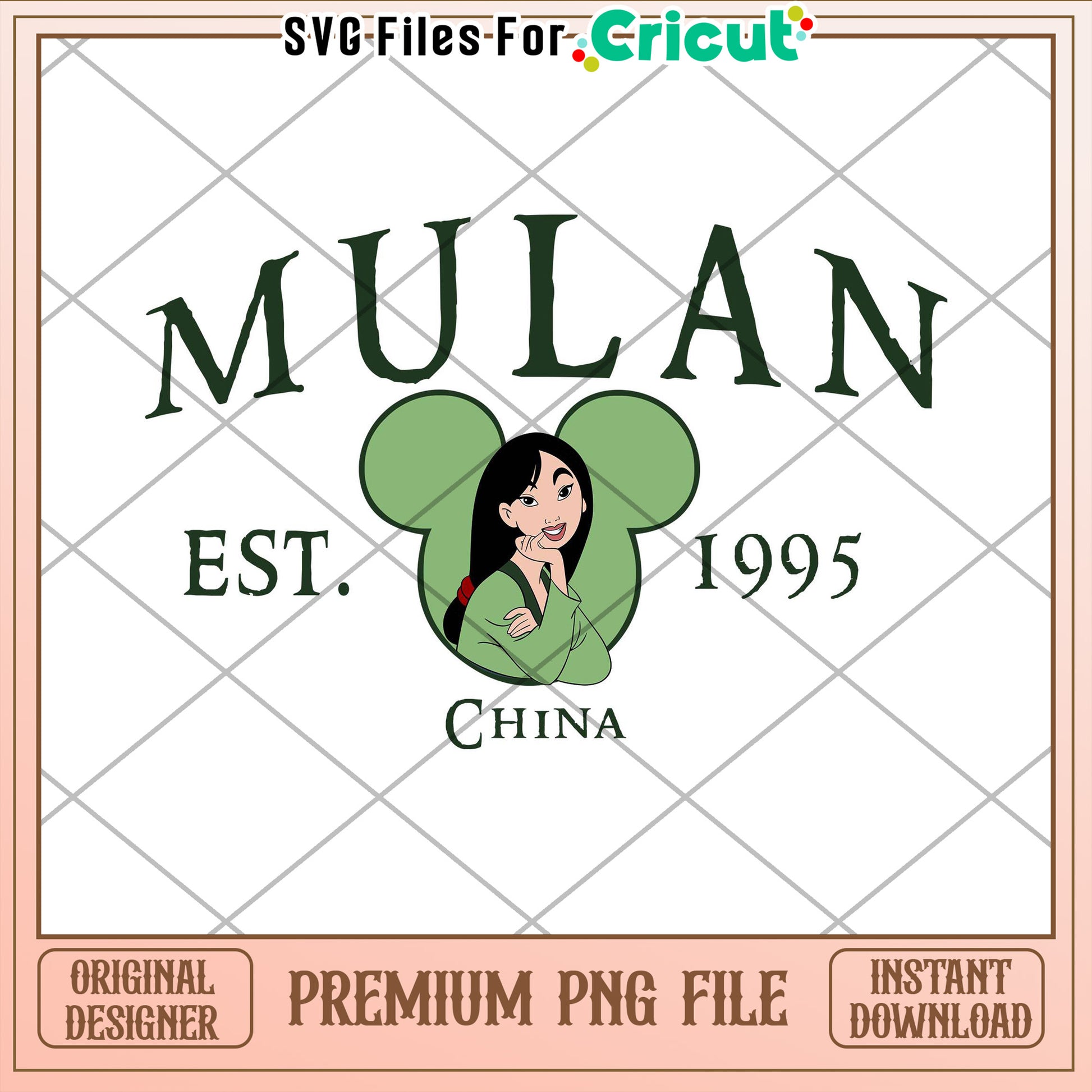 Mulan Est 1995 PNG Design for Cricut Instant Download File