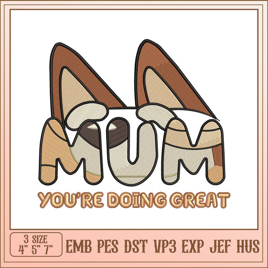 Mum Embroidery Design - 3 Sizes