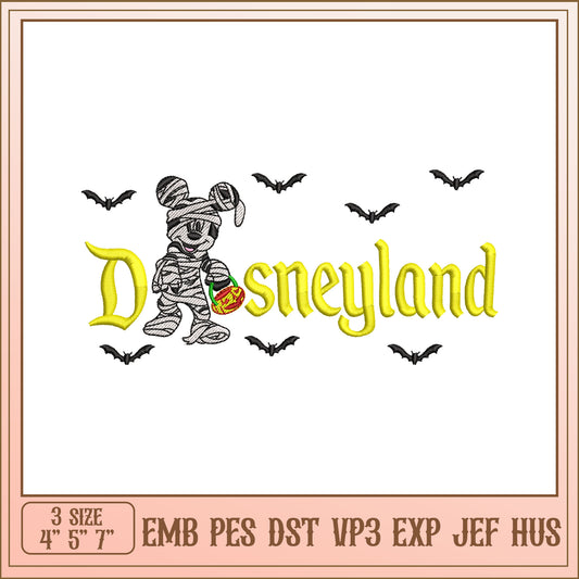 Mummy Mickey Disneyland Halloween Embroidery