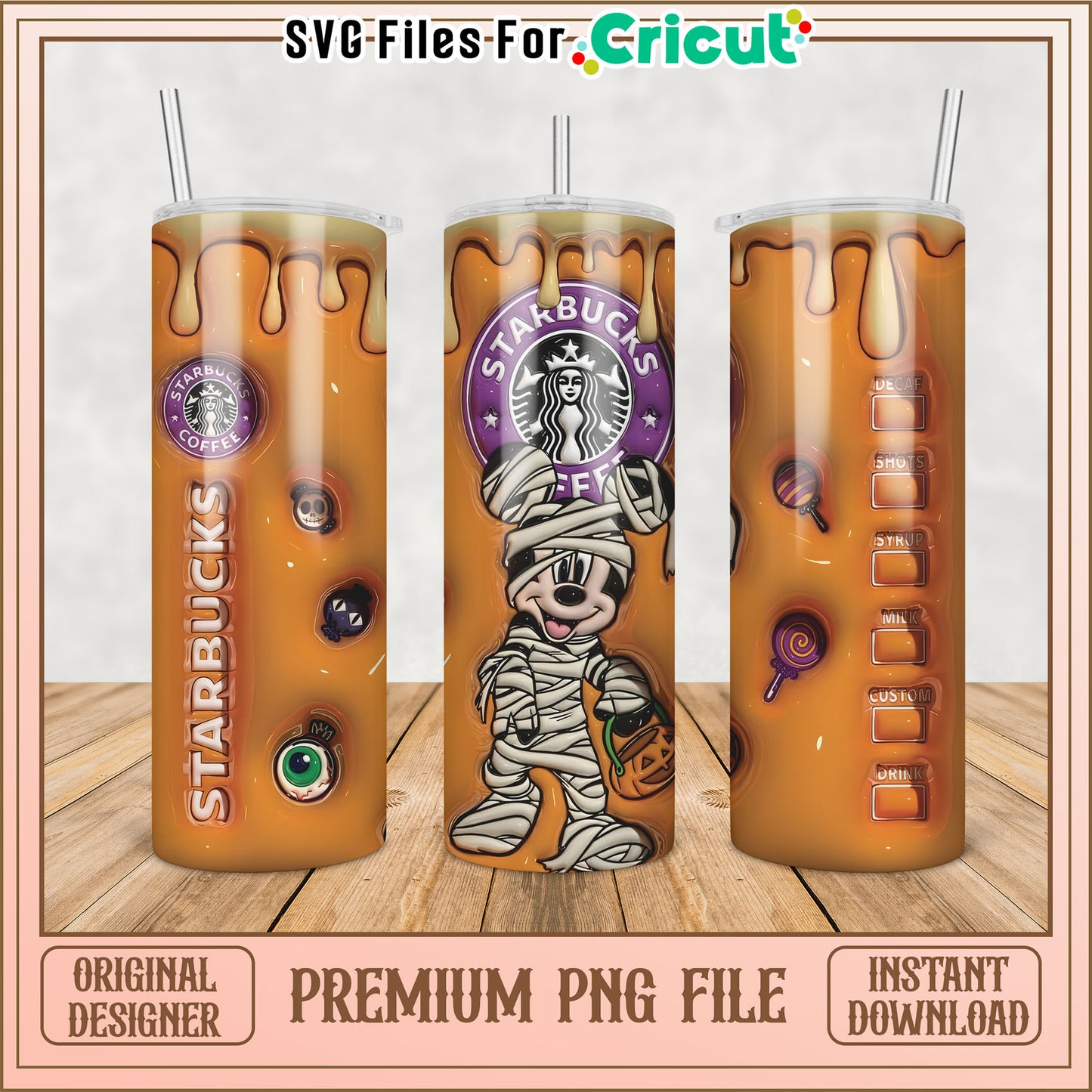 Mummy Mickey Starbucks PNG Sublimation