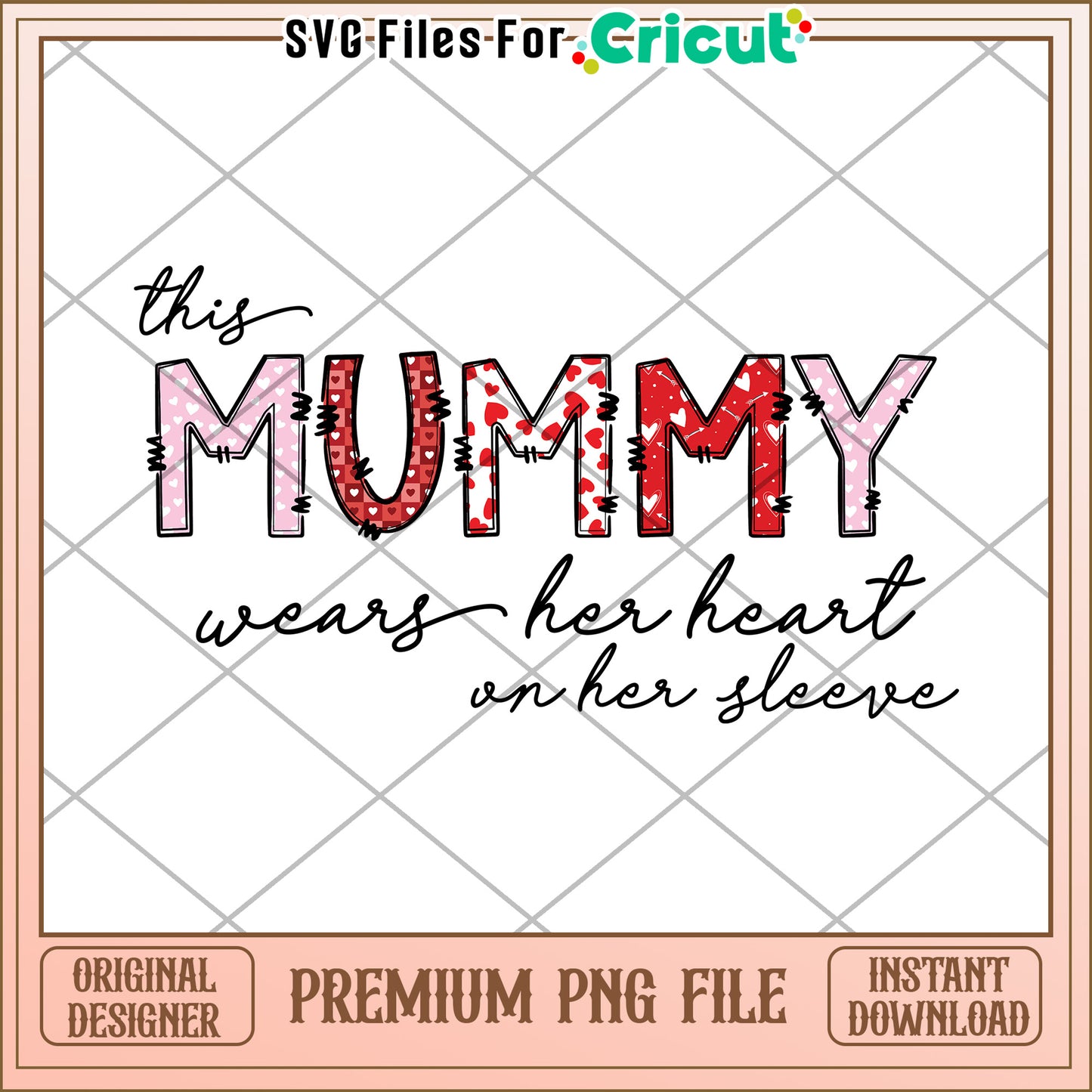 Mummy PNG Heart Sleeve Design