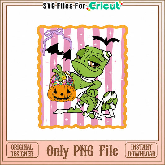 Mummy Halloween Trick Or Treat PNG, Spooky Pumpkin Basket, Cricut PNG