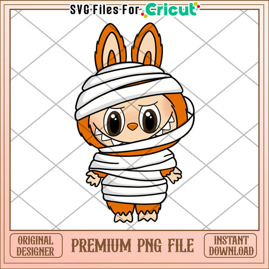 Mummy labubu png, scary characters png, halloween pumkin png