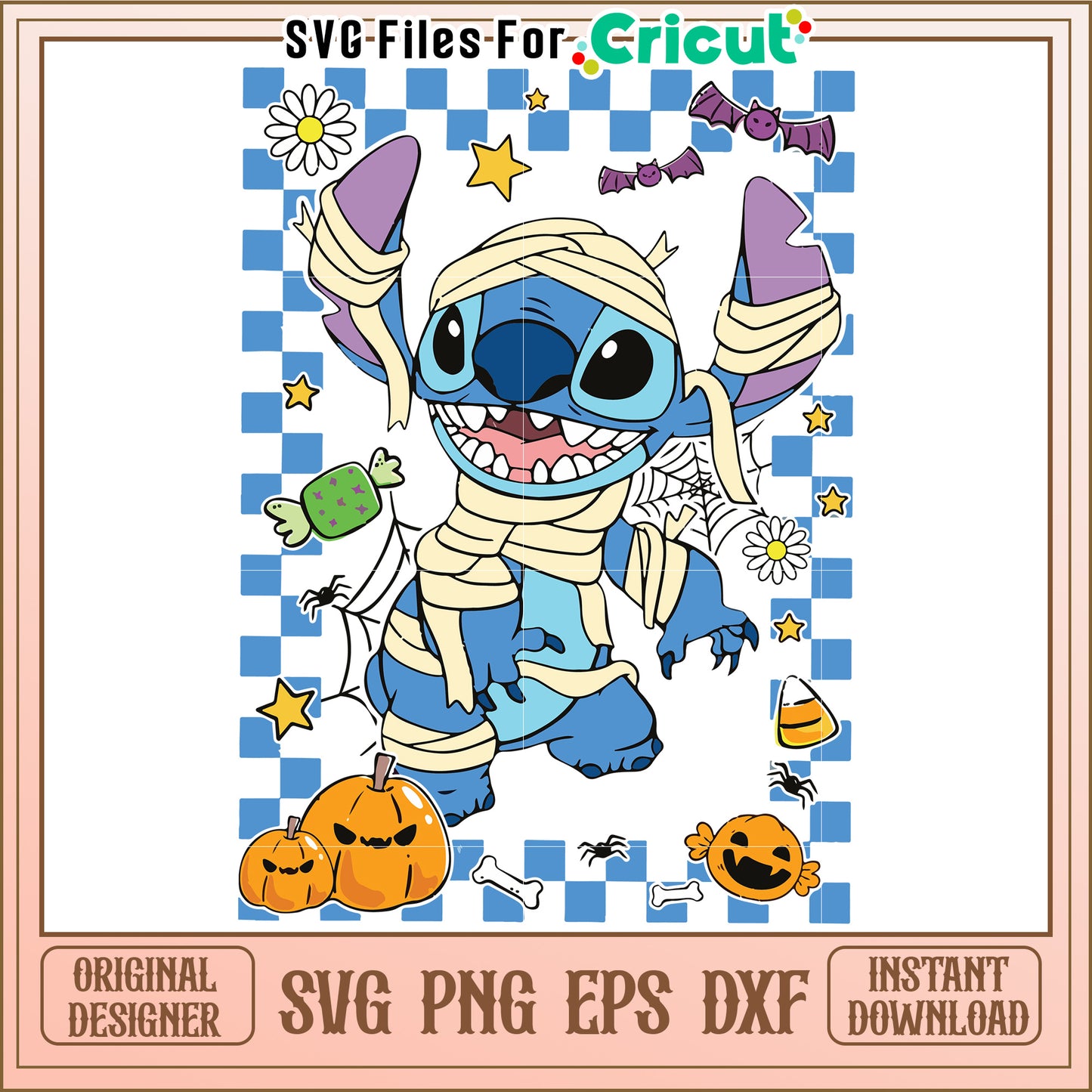 Mummy stitch svg, spooky halloween svg, halloween season svg