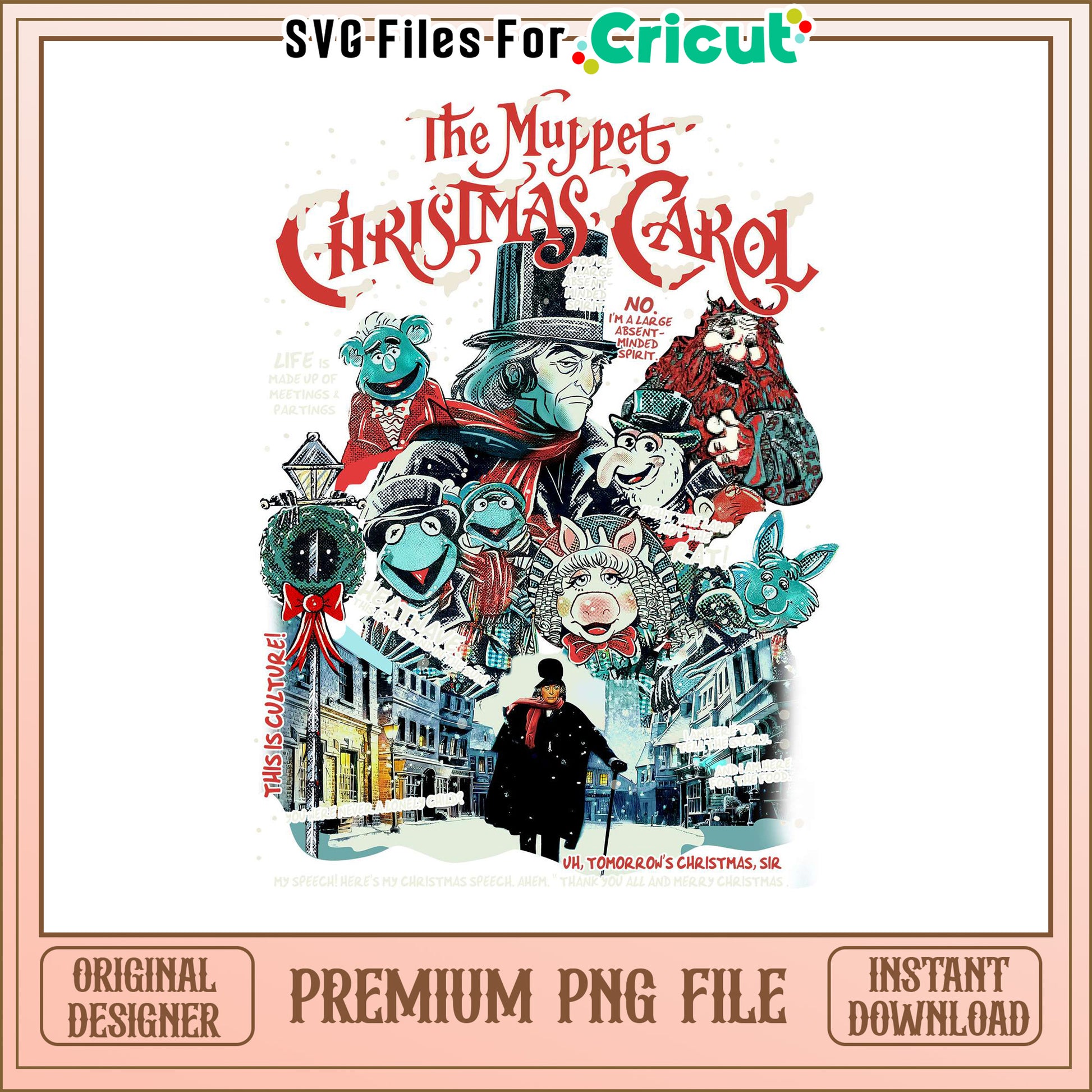 Muppet Christmas Carol Art Print, Premium PNG for Instant Download